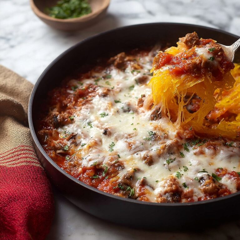 Spaghetti Squash Casserole with Savory Ground Beef and Tomato Sauce Recipe