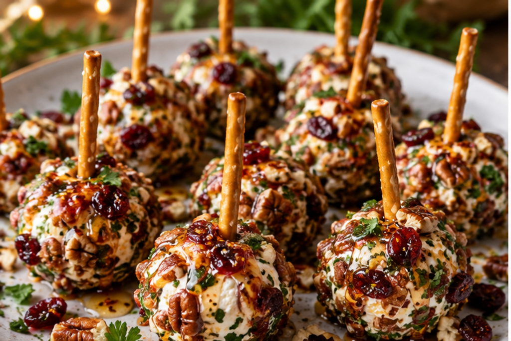 Hot Honey Pecan Goat Cheese Balls