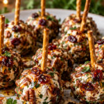 Hot Honey Pecan Goat Cheese Balls served for Christmas