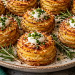 Parmesan Rosemary Potato Stacks served for Christmas