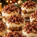 Pecan Pie Tiramisu Cups served for Christmas