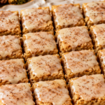 Brown Butter Eggnog Blondies served for Christmas