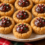 Peanut Butter Blossom Cookie Cups served for Christmas