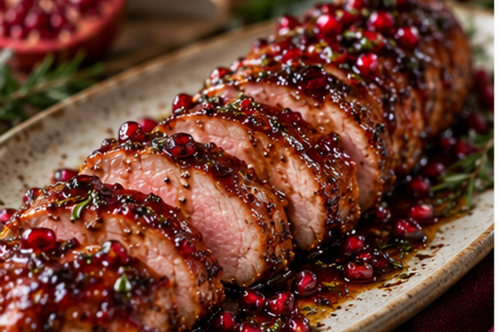 Pomegranate Glazed Pork Tenderloin
