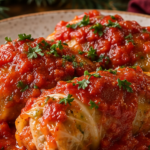 Christmas Stuffed Cabbage Rolls served for Christmas