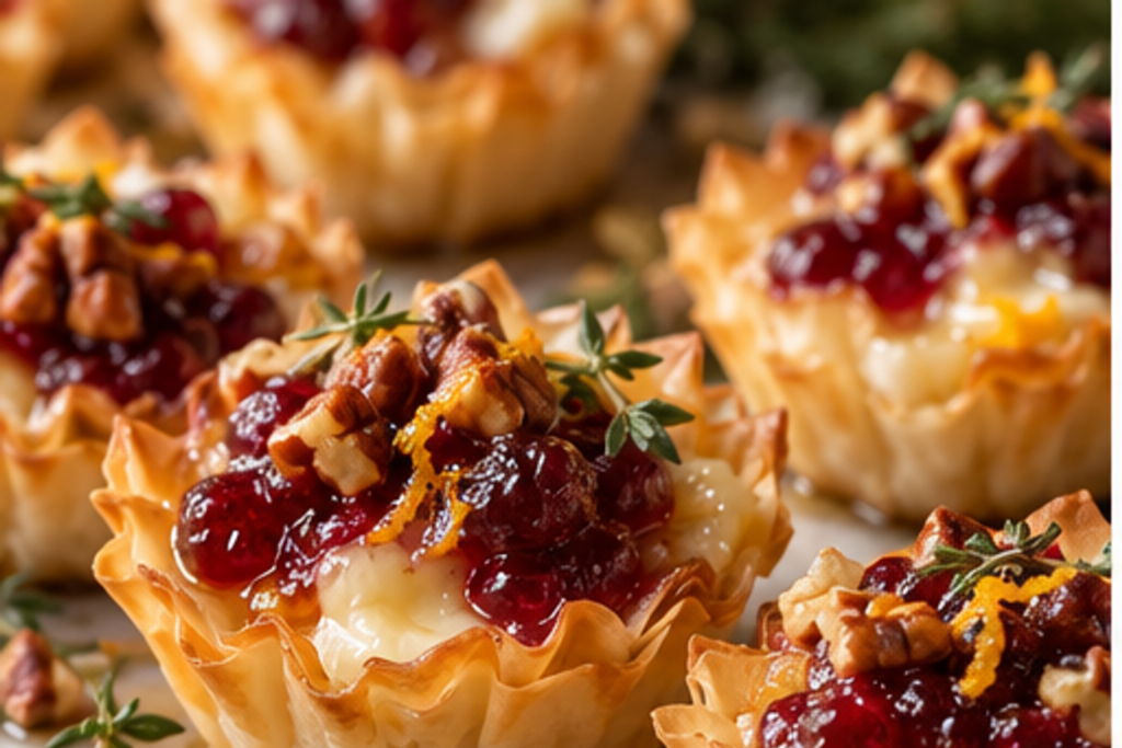 Cranberry Brie Phyllo Cups