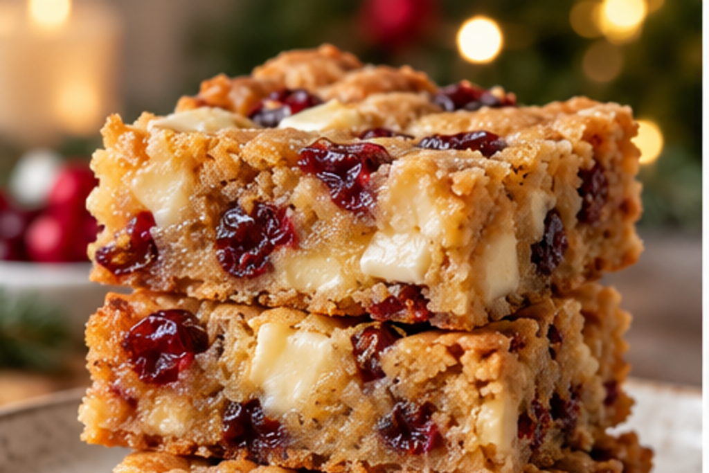 White Chocolate Cranberry Blondies