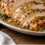 Slow Cooker Turkey Breast with Garlic Herb Gravy