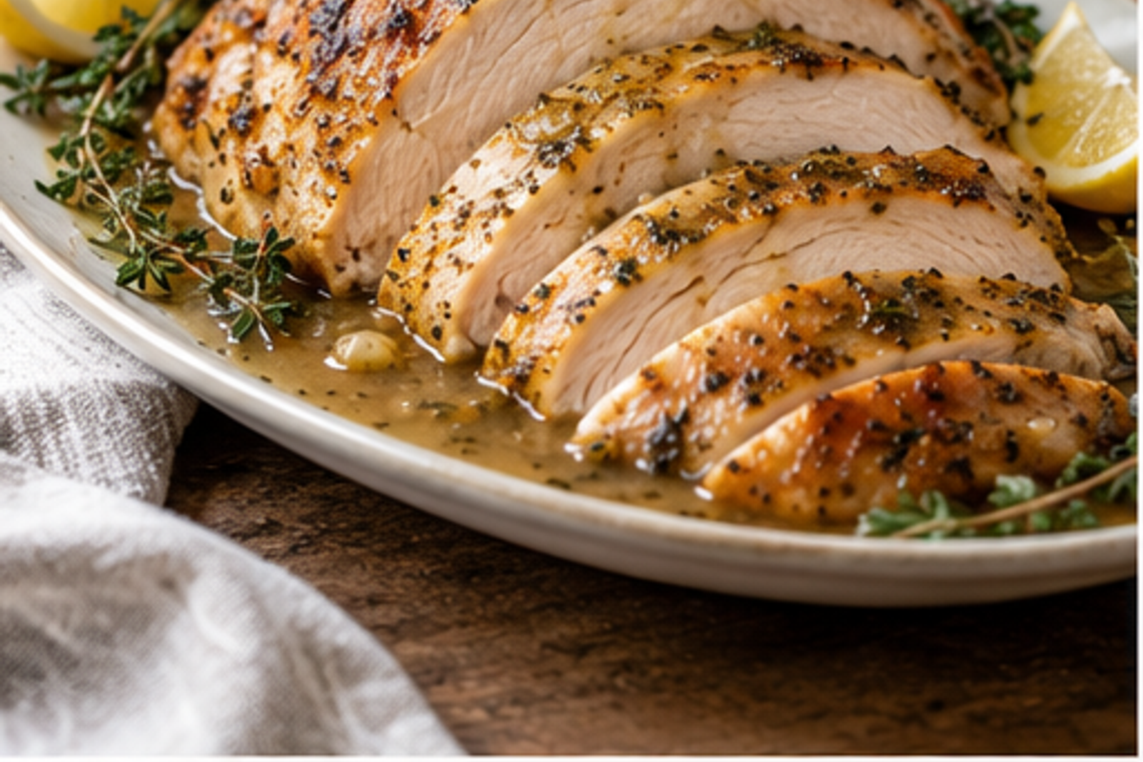 Slow Cooker Turkey Breast with Garlic Herb Gravy
