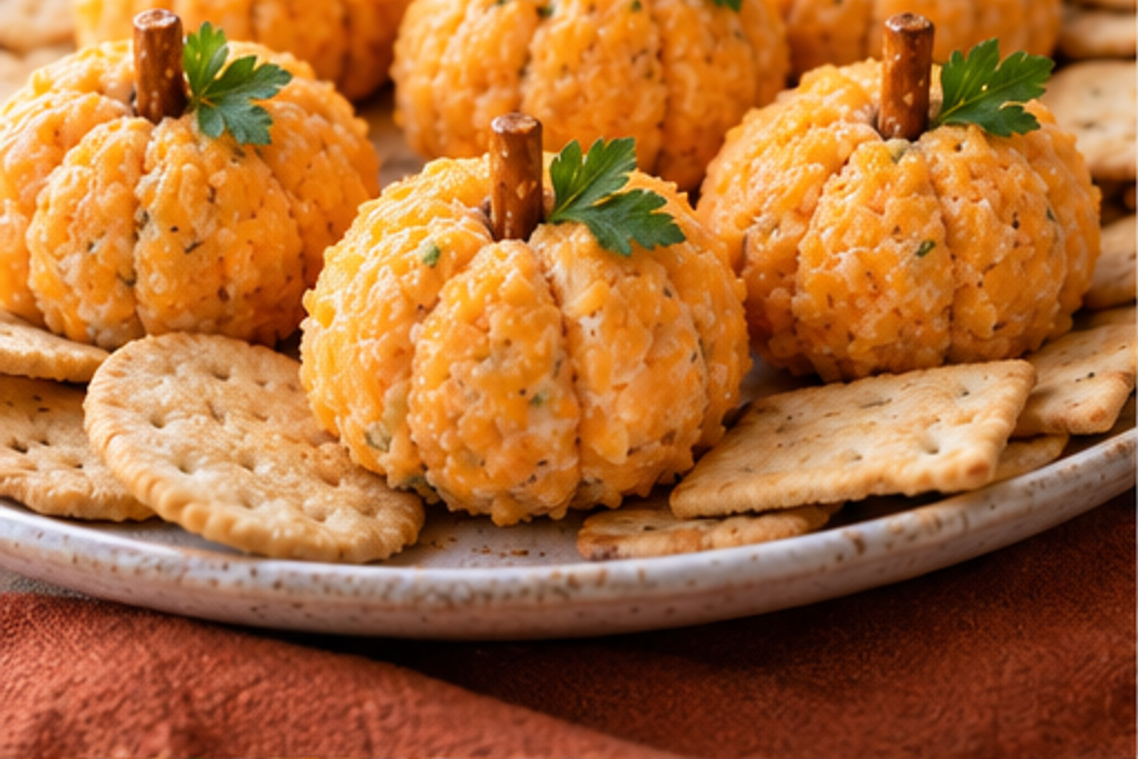 Mini Pumpkin-Shaped Cheese Balls