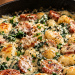 Creamy Kielbasa Gnocchi Skillet