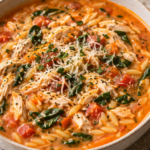 Creamy Chicken Orzo Tomato Soup