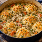 Creamy Chicken Stew with Cheddar Herb Dumplings