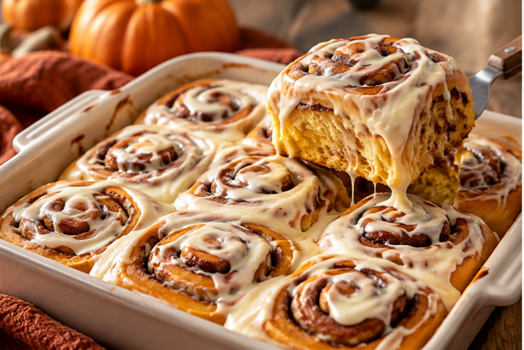 Pumpkin Cheesecake Cinnamon Rolls
