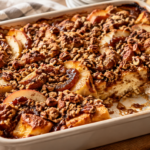 Apple Butter French Toast Casserole with Pecan Streusel