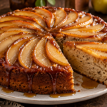 Chai Pear Upside-Down Cake with Salted Maple Glaze