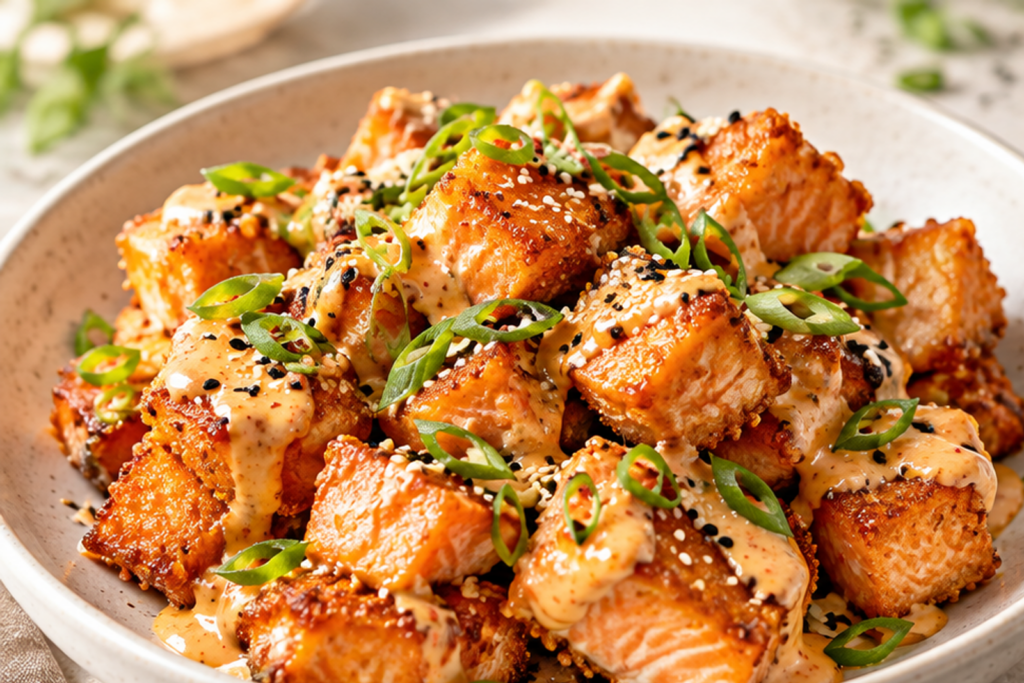 Crispy Bang Bang Salmon Bites