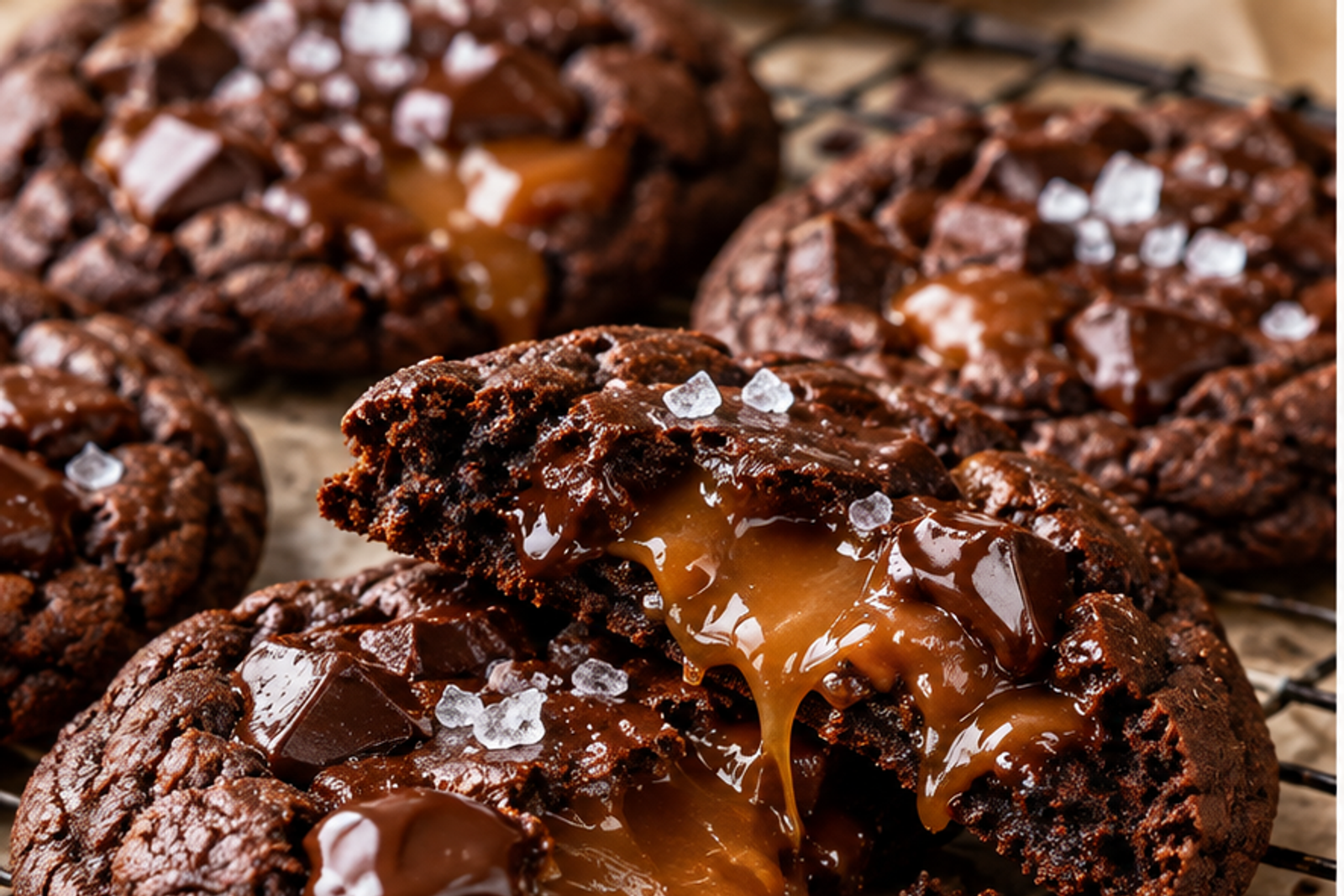 Sea Salt Caramel Double Chocolate Cookies