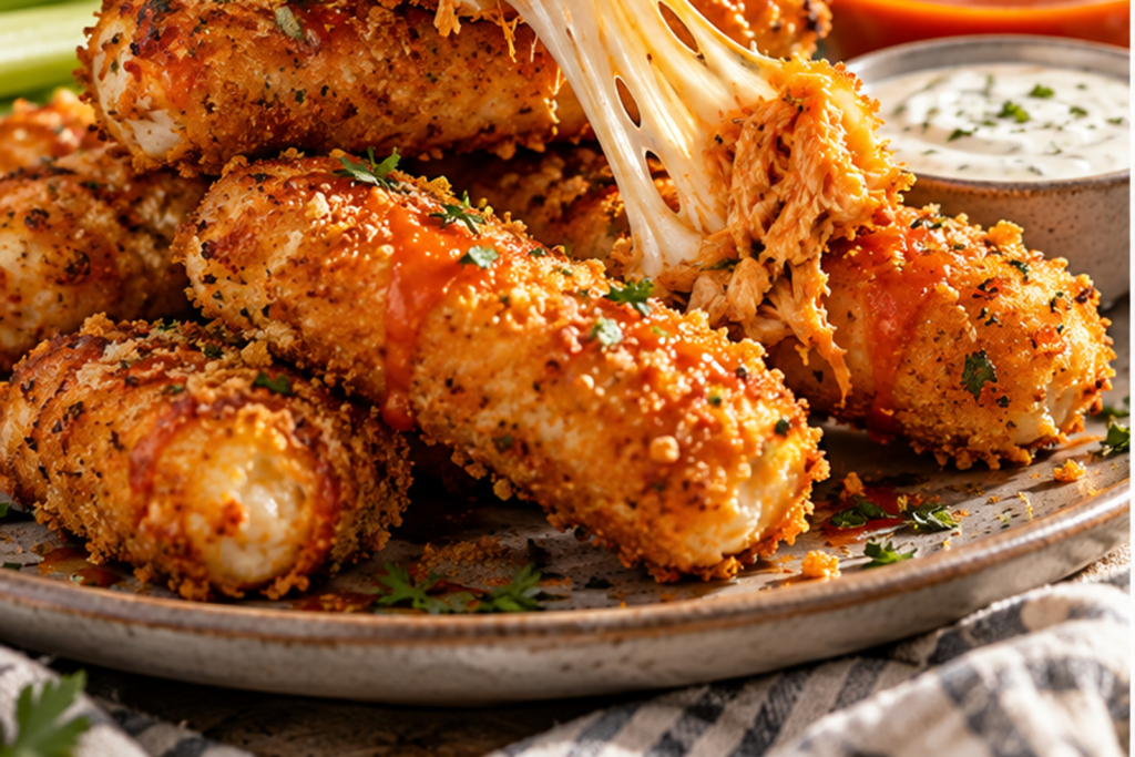 Buffalo Chicken Mozzarella Sticks