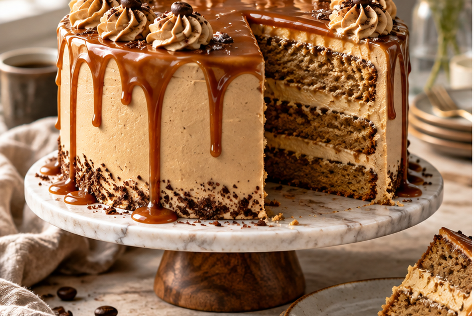 Caramel Coffee Latte Cake