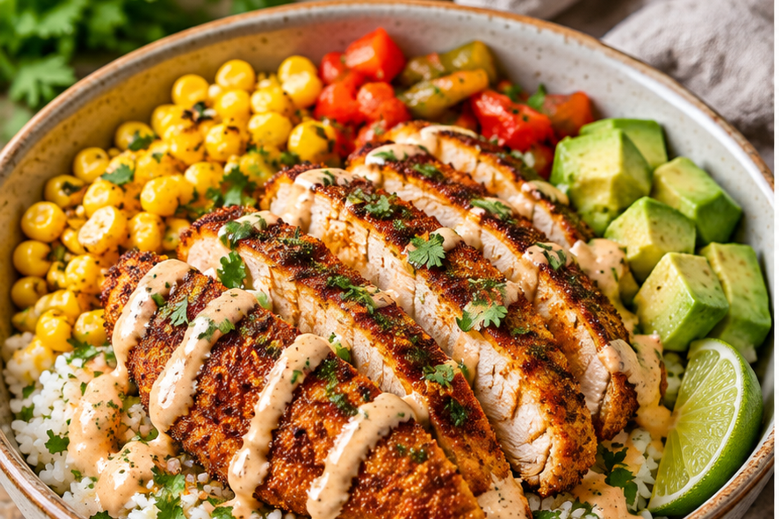 Cajun Crispy Chicken Rice Bowls