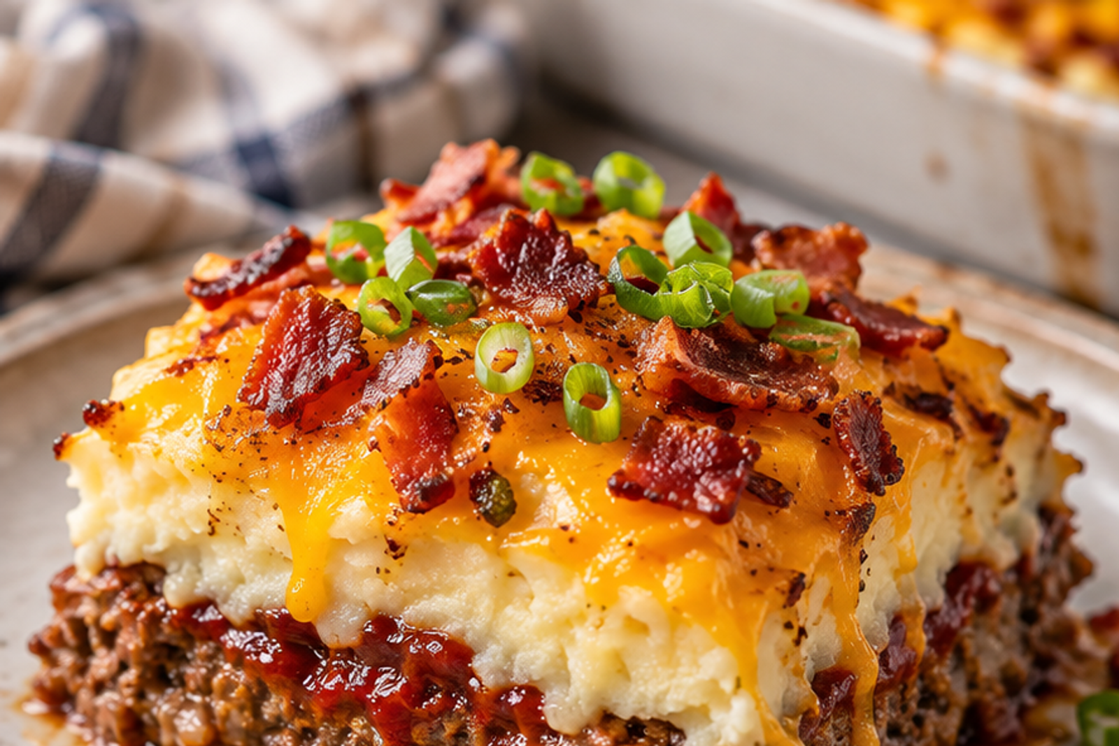Loaded Meatloaf Mashed Potato Casserole