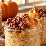 Pumpkin Pie Overnight Oats with Maple Pecans