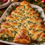 Christmas Tree Spinach Artichoke Pull-Apart Bread