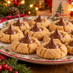 Peanut Butter Blossom Christmas Cookies