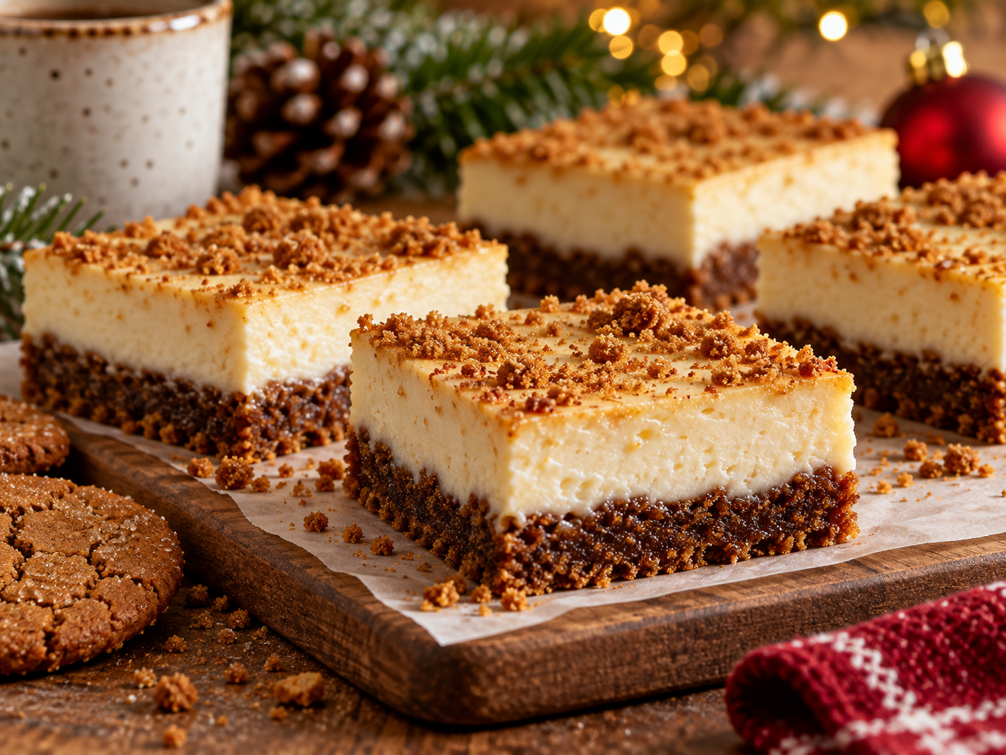 Gingerbread Cheesecake Bars