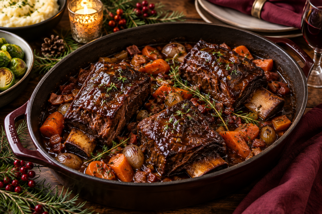 Red Wine Braised Christmas Short Ribs
