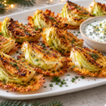 Crispy Parmesan Cabbage Bites served for Christmas