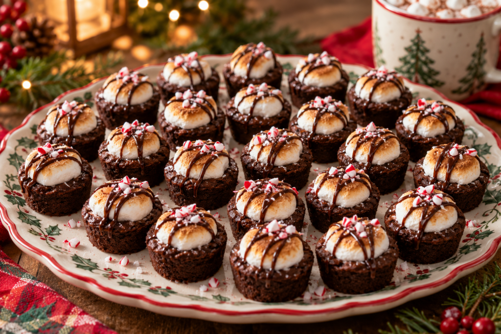 Hot Chocolate Brownie Bites