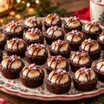 Hot Chocolate Brownie Bites served for Christmas