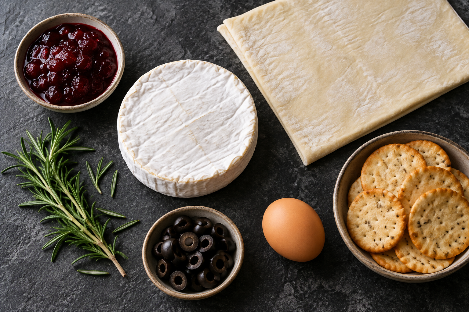 Ingredients for mummy baked brie