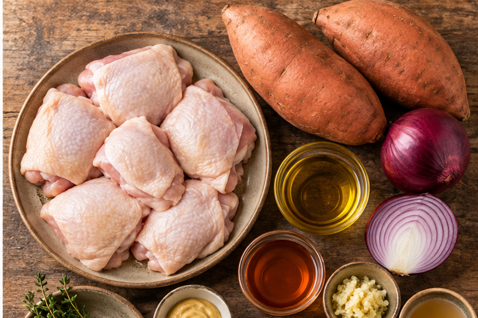 Ingredients for maple glazed chicken