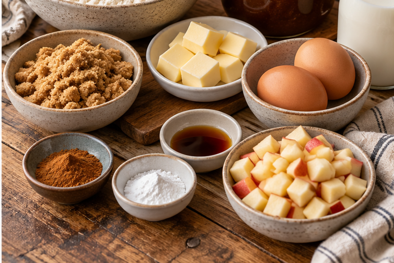 Ingredients for apple butter muffins