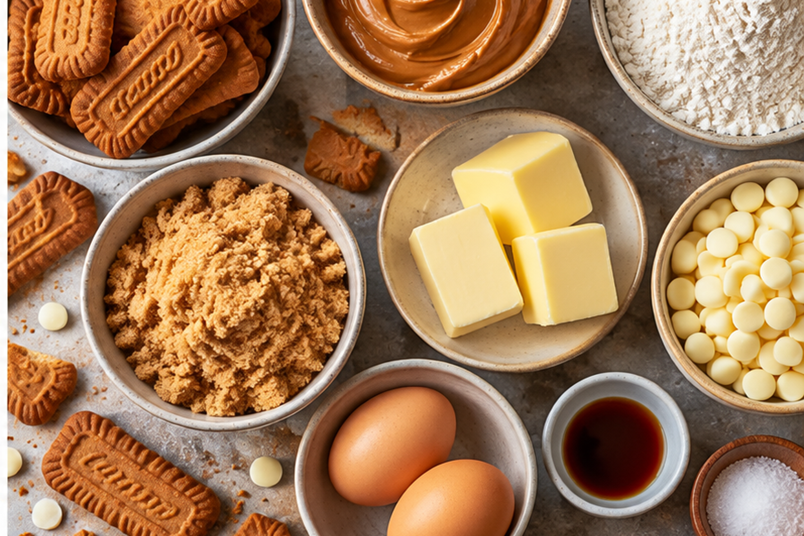 Ingredients for Biscoff blondies