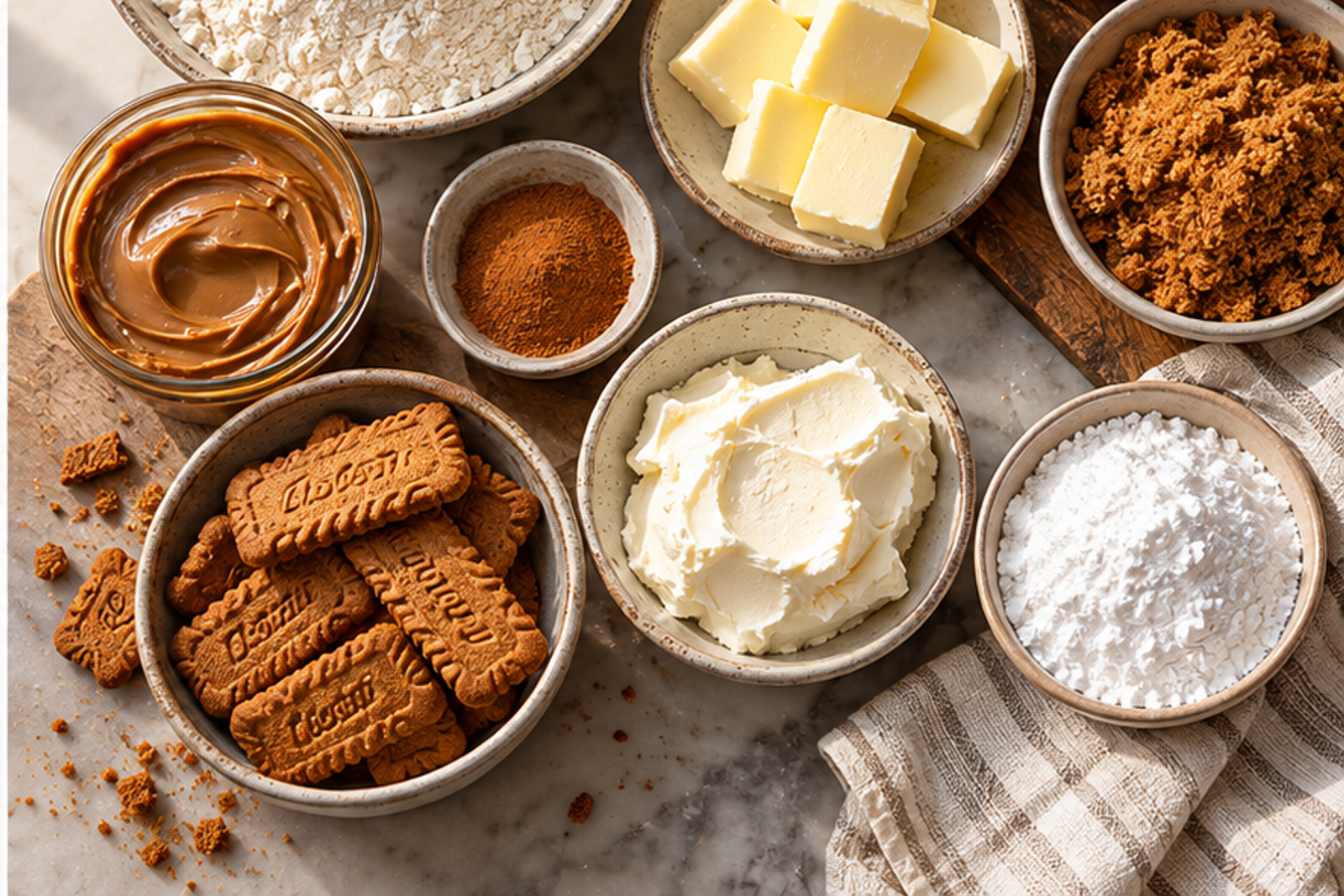 Ingredients for Biscoff cinnamon rolls