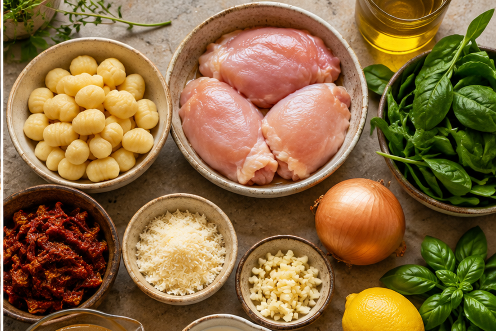 Ingredients for marry me chicken gnocchi soup